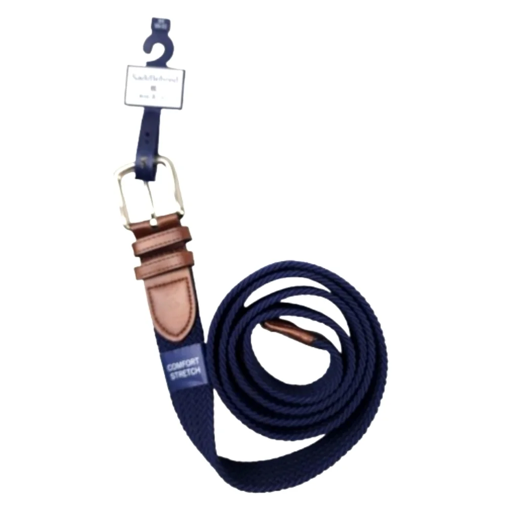 Saddlebred Comfort Flex Navy Belt Mens 3X Big&Tall Nylon Braided Nylon Stretch